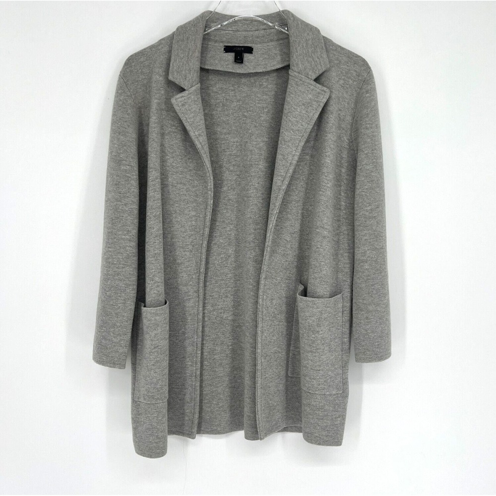 J. Crew Cardigan Womens S Sophie‎ Sweater Blazer Gray Wool Blend Classic Career